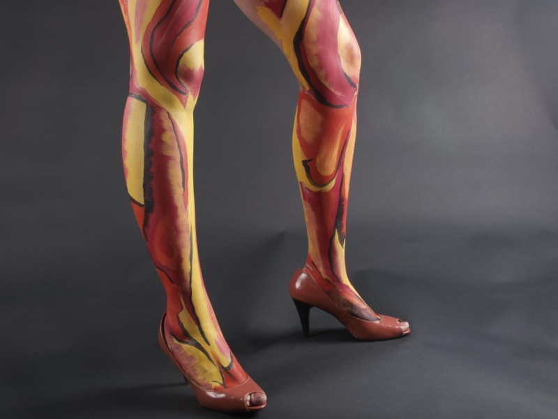 Female model photo shoot of Yesenia P in Long Island, body painted by Bodies of Paint