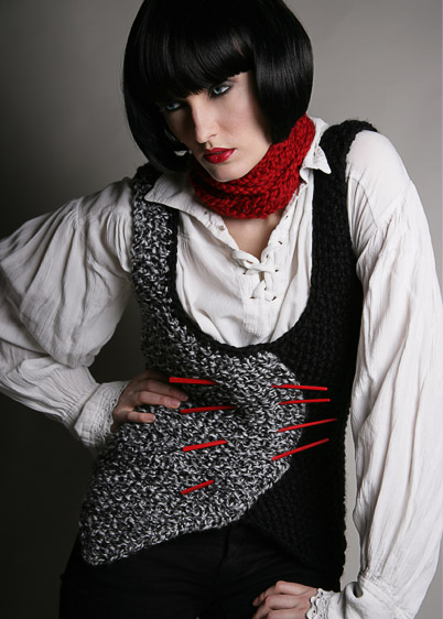 Female model photo shoot of Vadis Designs, makeup by Trevor Kozlow