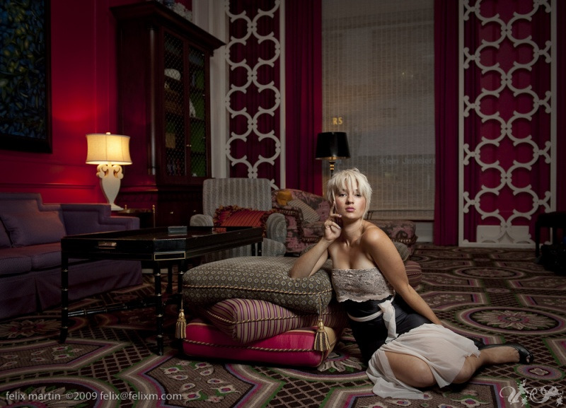 Female model photo shoot of UNSUNGproductions and Kellie Lou Who by felix martin in Hotel Monaco