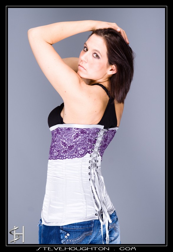 Female model photo shoot of Double J Corsets by Steve Houghton in Peterborough, On