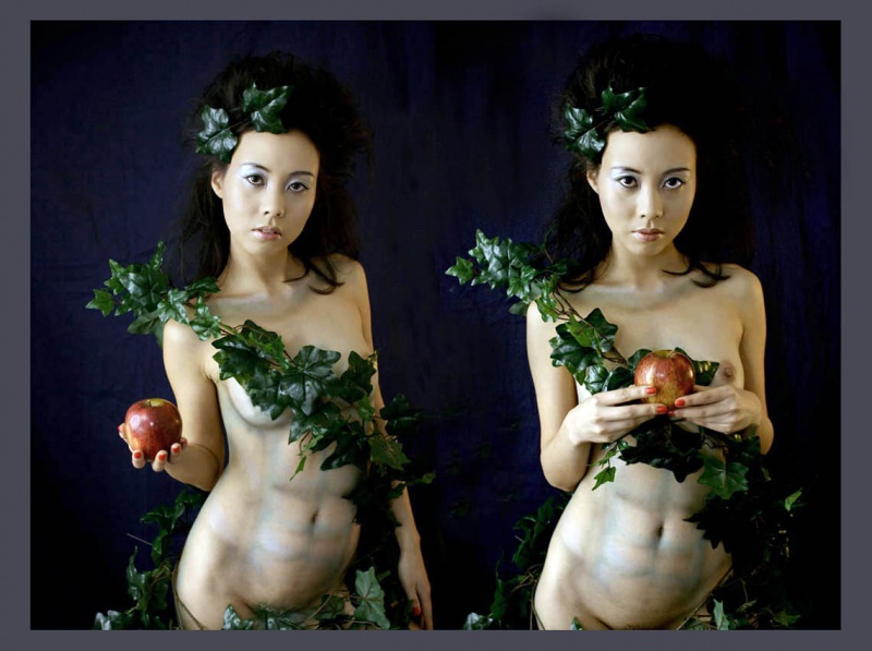 Female model photo shoot of Brisbane Body Painter