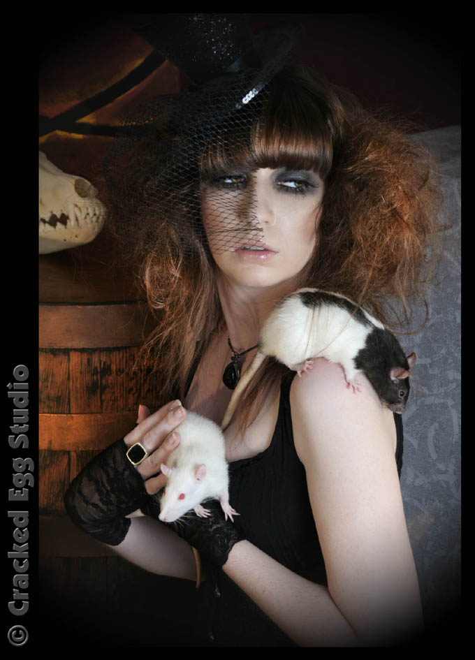 Female model photo shoot of Macabri by Cracked Egg Studio in Cracked Egg Studio, hair styled by Stephanie Witter