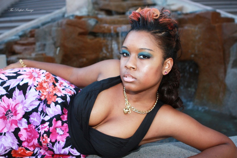 Female model photo shoot of Honey Kace by The Perfect Image Inc, hair styled by  Impeccable Hair Salon