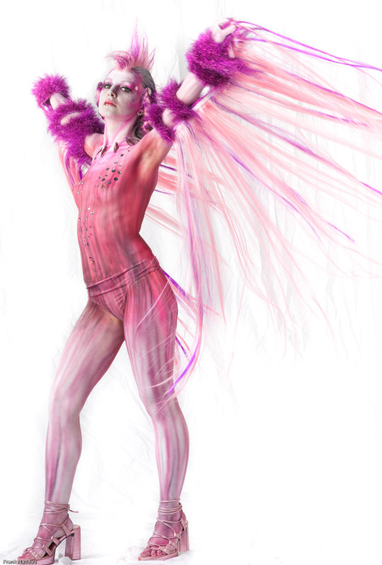 Female model photo shoot of Lilysushi in Color Mundo 2009, body painted by Gaelle Mouster
