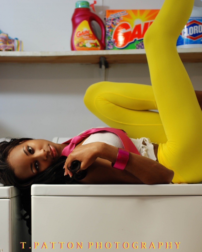 Female model photo shoot of Tabia K in Laundry Room