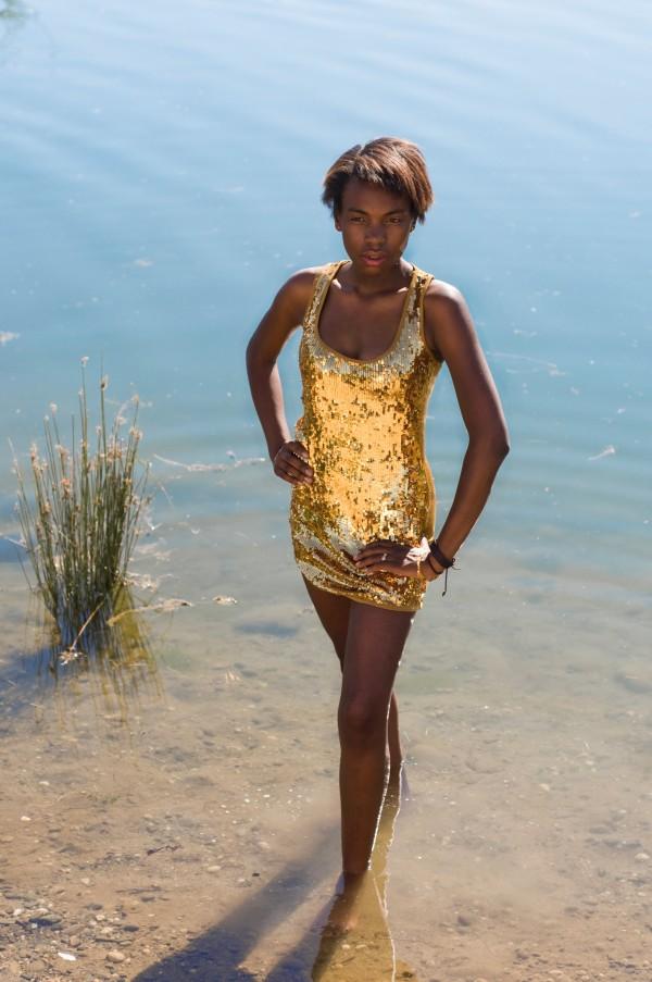 Female model photo shoot of Kimaury in in the American river, sacramento, CA