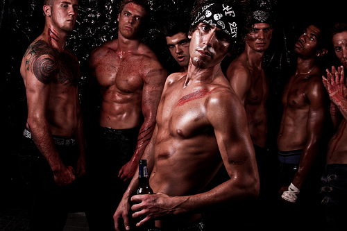 Male model photo shoot of Sean Logan, sinstars, Crazy Mike, Max Aria and 0 Mike 0 by Jesus Esquivel in Hollywood, makeup by Marky Make Up