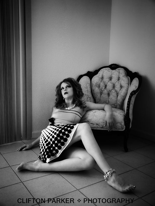 Female model photo shoot of SilverCharm by Clif Parker, makeup by Mia Macias