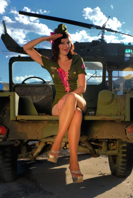 Female model photo shoot of Myndy Jean in Camp Williams Military Base, makeup by MJ Art