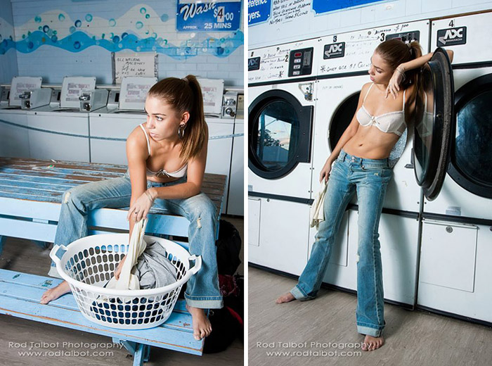 Female model photo shoot of Rhian Paige in The laundromat