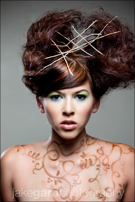 Female model photo shoot of ChristenMiller by Jake Garn, hair styled by chad seale, body painted by Brett Hamilton