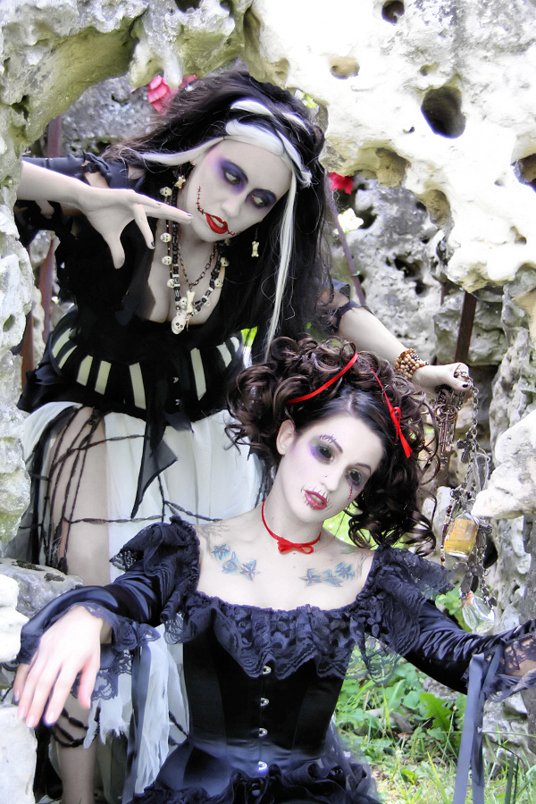 Female model photo shoot of Kritin Explosion and Acid PopTart by Analisa Ravella and Laura Dark Photography in Cemeteryville!, wardrobe styled by The House of S and M