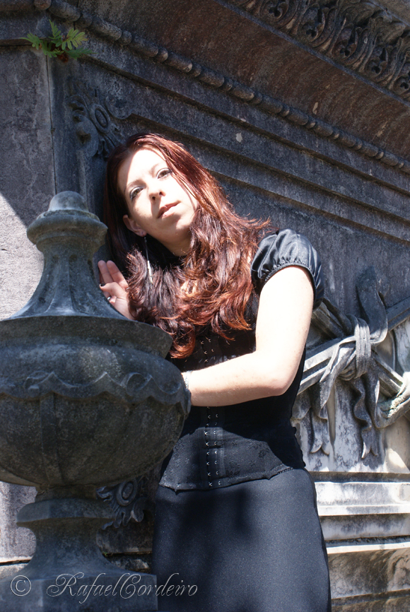 Female model photo shoot of Xteila Solitude in Agramonte Cemetery - Porto
