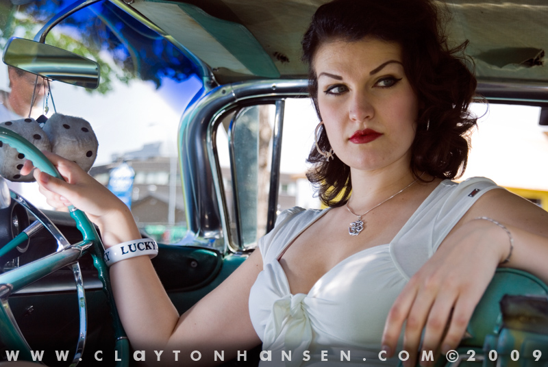 Male and Female model photo shoot of ClaytonHansen and KristaDeePinup in Car Show