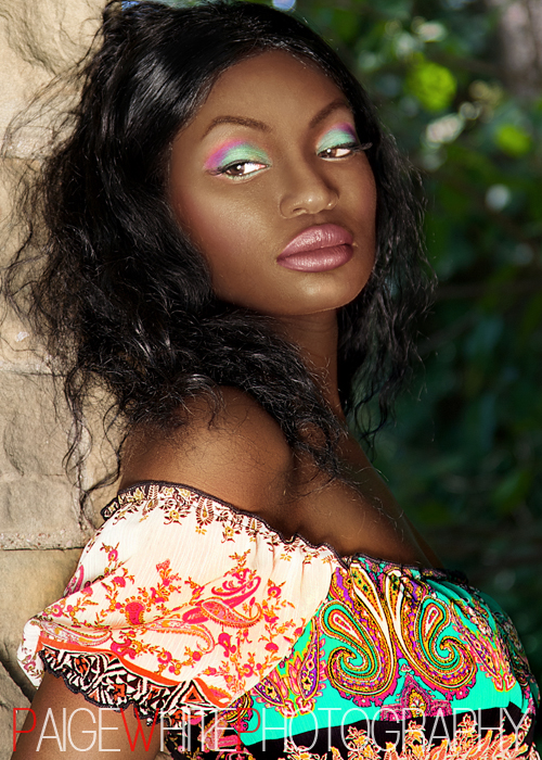 Female model photo shoot of SR makeup and Sera Lubowa by Paige White Photography in Ft Worth Botanical Gardens