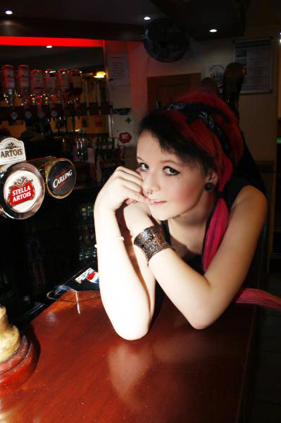 Female model photo shoot of Bambi Lees in New Union Bar, Canal Street