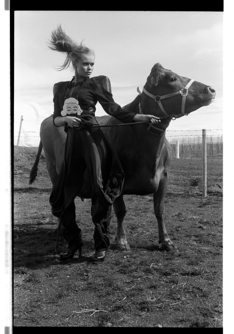 Female model photo shoot of Klingja Soring in SelalÃ¦kur farm, Iceland