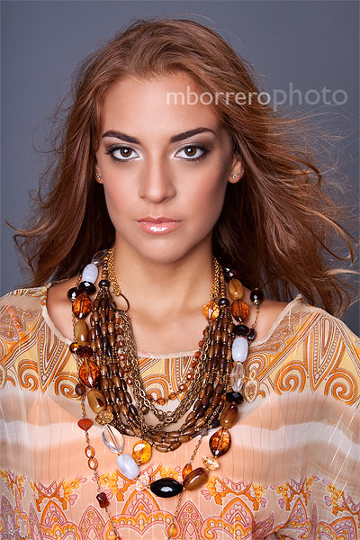 Female model photo shoot of Alexa Sahyli by mborrero photo in Tye Studios, makeup by Radka Geserick