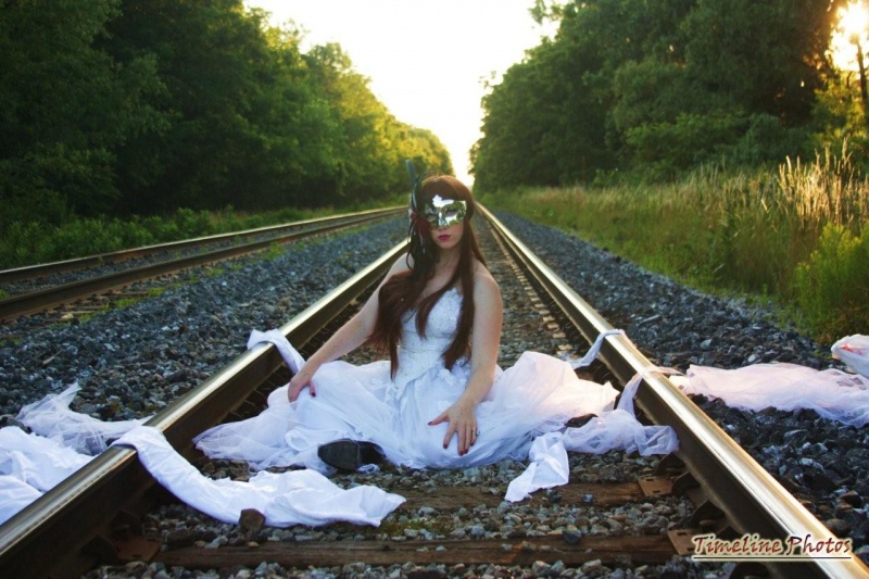 Female model photo shoot of Timeline Photos and Courtz C in Firemens Park Railway Tracks NFLS