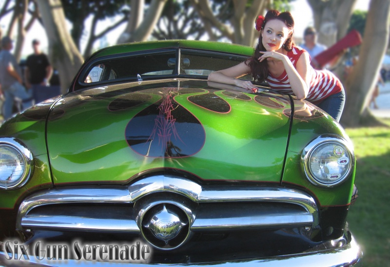 Male and Female model photo shoot of Six Gun Serenade and Ms Lisa Ann in Long Beach Car Show 2009