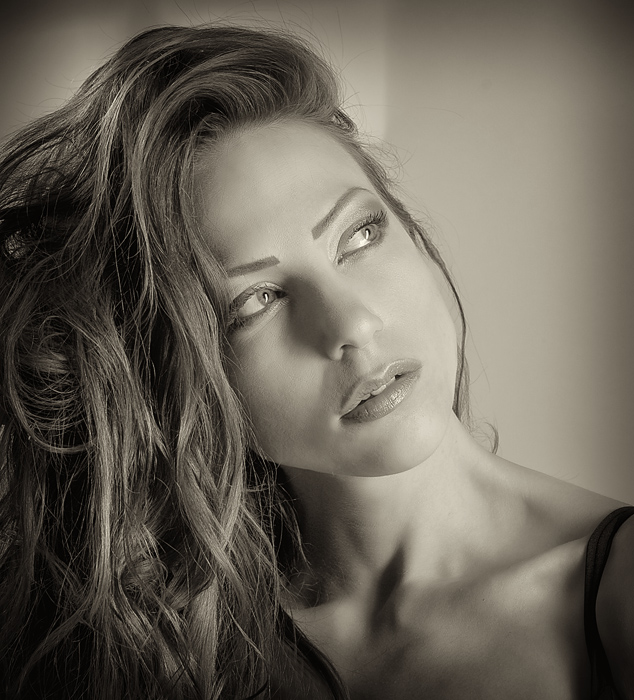 Female model photo shoot of Anna Delyla  by Daniel Doyen in Brussel, makeup by Katrien Thys
