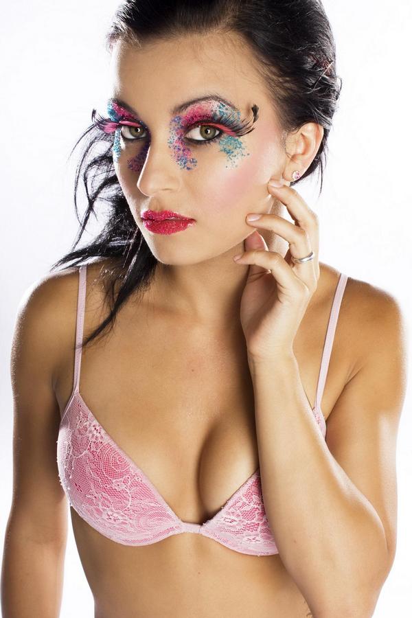 Female model photo shoot of Nickee in studio, makeup by Kayla Kennedy Beauty