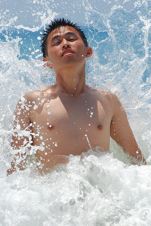 Male model photo shoot of RiZingArt by DavidMichaelsPhoto in Black's Beach