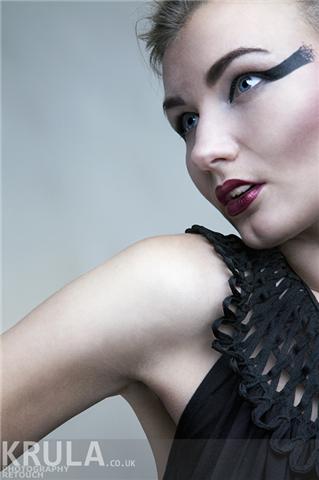 Female model photo shoot of Ilona Lica by krula photography, makeup by ANA POPESCU
