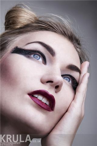 Female model photo shoot of Ilona Lica by krula photography, makeup by ANA POPESCU