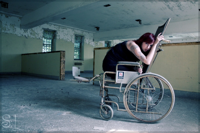 Female model photo shoot of Stacey Galino and Julia Nicole in Abandoned Hospital