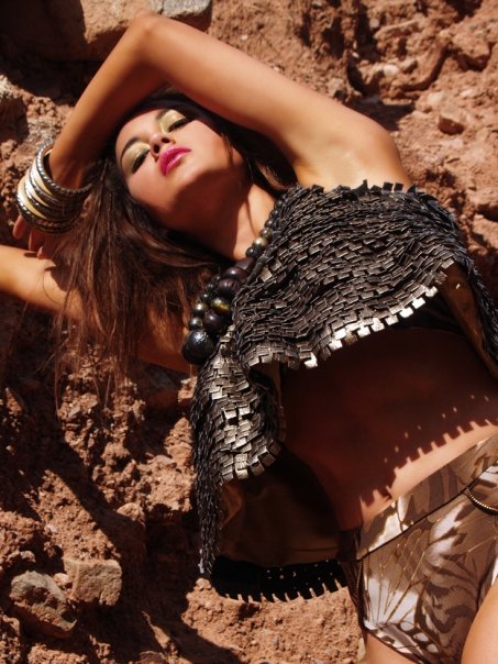 Female model photo shoot of Mae-Leigh Beckham and celestinellc in Arizona Desert, wardrobe styled by Quela Renee, makeup by Jen Holiday MUA, clothing designed by nataliaromano
