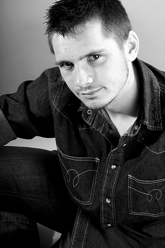 Male model photo shoot of Jamie Ailano in College studio