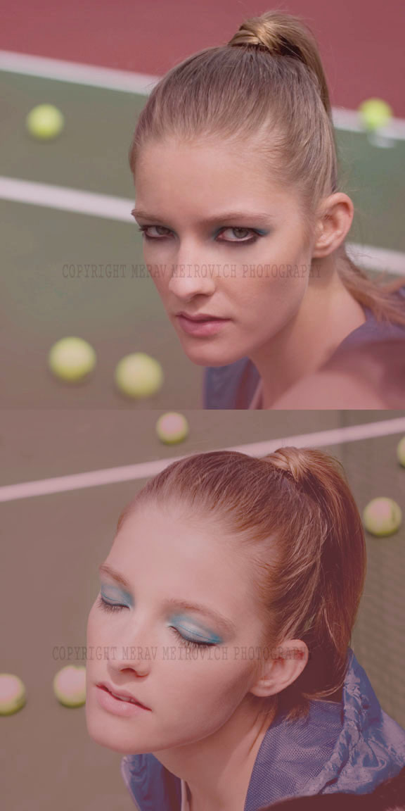 Female model photo shoot of Merav B Luoluo and Profile in Pomona Valley Tennis Club, makeup by Vivien Zhengli