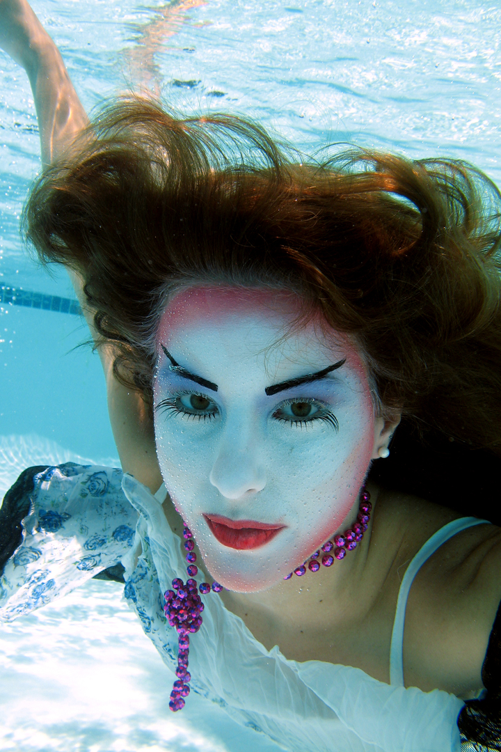 Female model photo shoot of SR makeup by Ken Myers Underwater in Dallas
