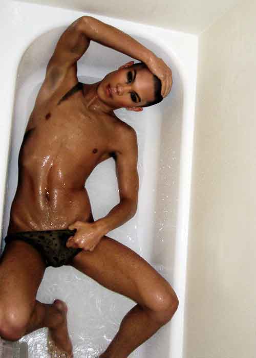 Male model photo shoot of Von Dolce in My tub