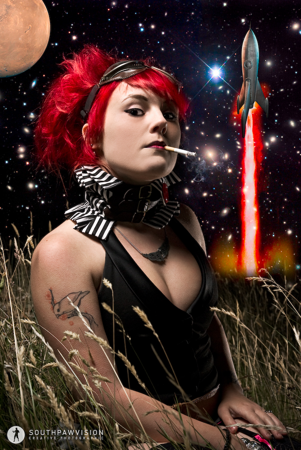 Female model photo shoot of Elen Thomas and Lady Lo by alxmls in space!