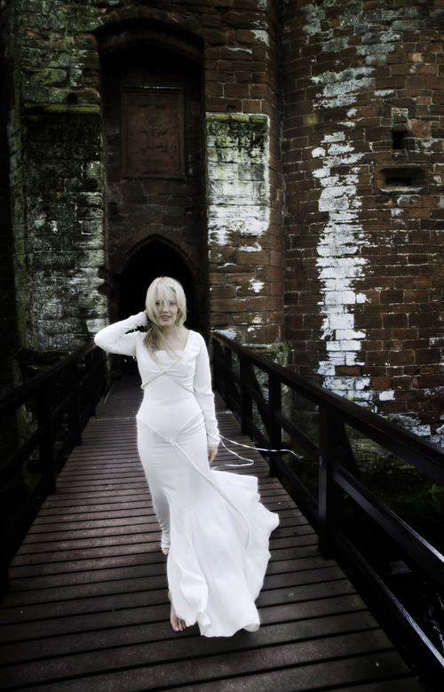 Female model photo shoot of Lindsay Fleming in Caerlaverock Castle
