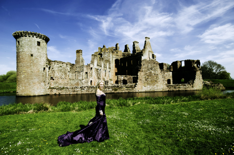 Female model photo shoot of Lindsay Fleming in Caerlaverock Castle