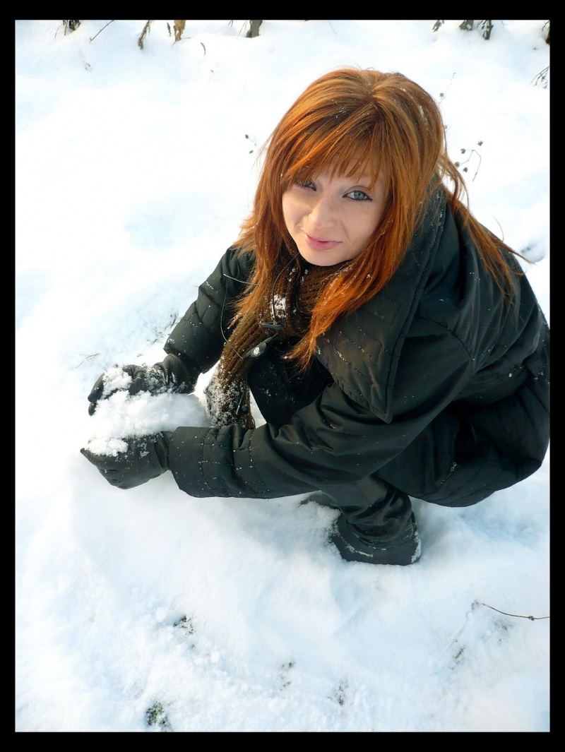 Female model photo shoot of YoyolinAh in snow