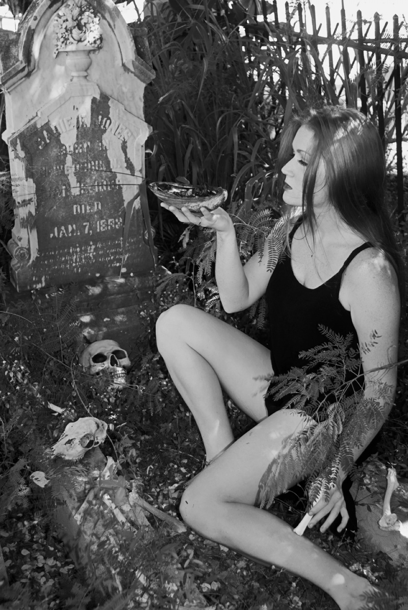 Female model photo shoot of Linda Hines by Swank Photography in Key West Cemetary