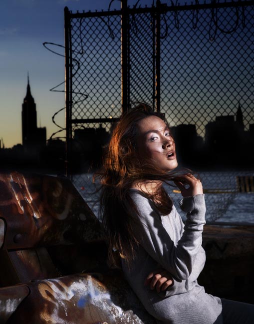 Female model photo shoot of Leslie Van Stelten in east river, Brooklyn NY