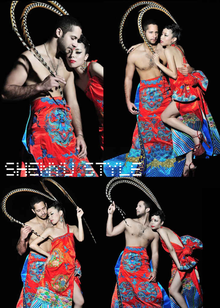 Male and Female model photo shoot of SHENYU STYLE, Connie Goo and Iaann in Shanghai, makeup by ShenYu MUA