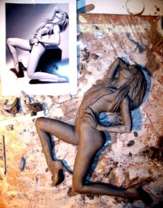 Male and Female model photo shoot of Sculptures by Grazi and Mosh by Michael Woodward in Palm Desert Studio