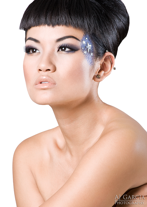 Female model photo shoot of Kristin Wong by AJ Garcia, makeup by VanitySD