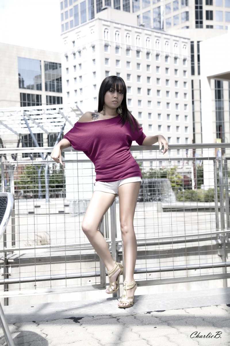 Female model photo shoot of MiSS EvElyN by charlie Bui in Downtown Houston