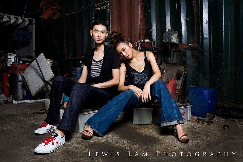 Male and Female model photo shoot of Andy Lau and Cindi Li by Lewis Lam Photography, makeup by Lesley Ho