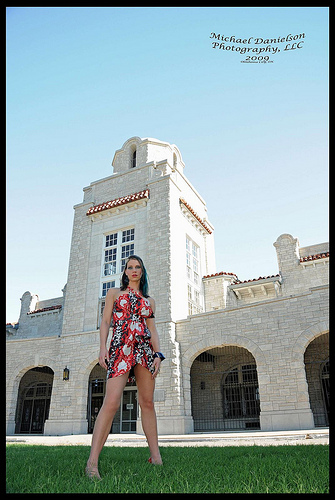 Female model photo shoot of Andrea Danielson by Michael Danielson in DOWNTOWN OKC, hair styled by Peyton Diffendaffer