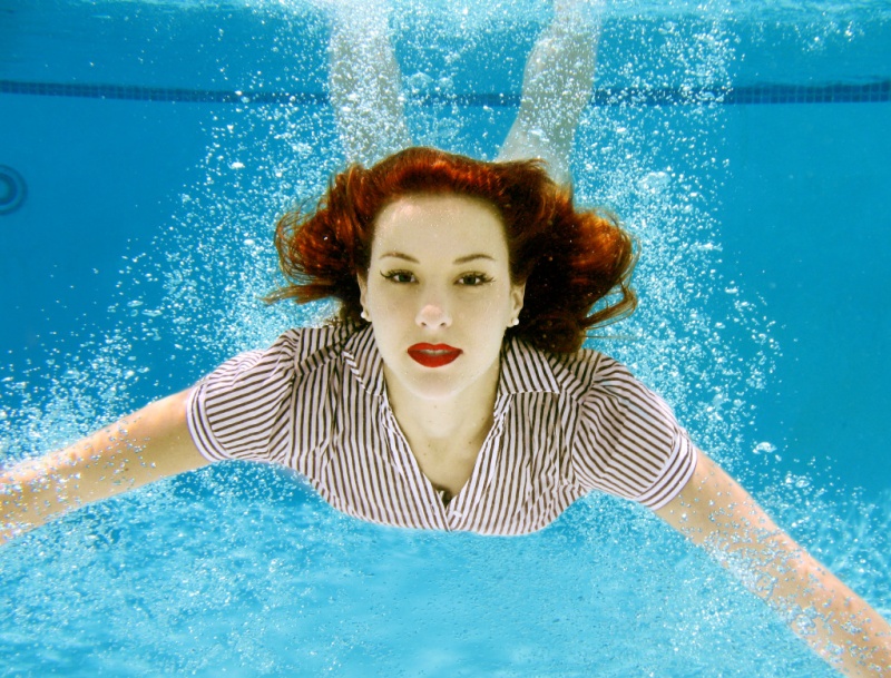 Female model photo shoot of SR makeup by Ken Myers Underwater in Dallas