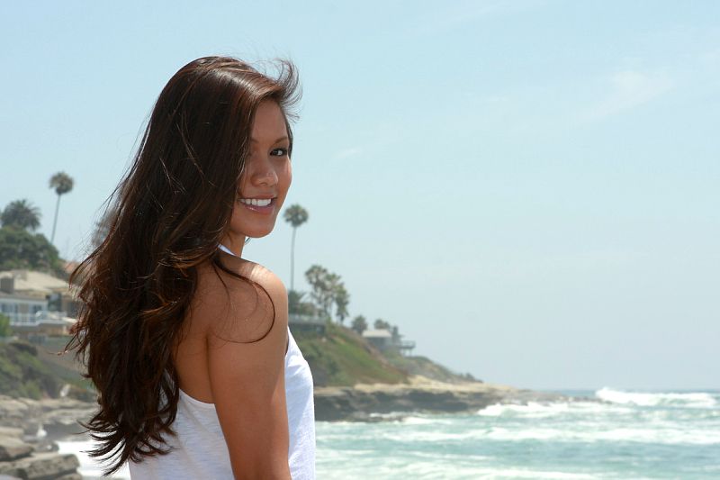 Female model photo shoot of Moni L in Wind N Sea, San Diego, CA