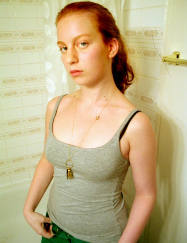 Female model photo shoot of Sonja Violette in Bathroom